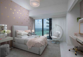 Pink Girls Bedroom Design With Hanging Chair 