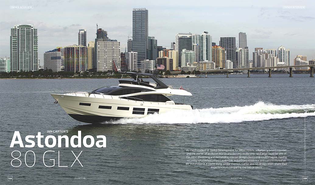 South Florida interior design team and luxury yacht builders, Astondoa created luxury interiors for an International Couple