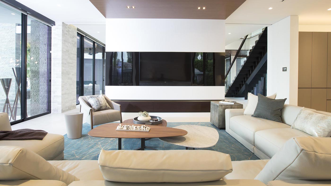 Family Room Designed by Florida Interior Designing Studio