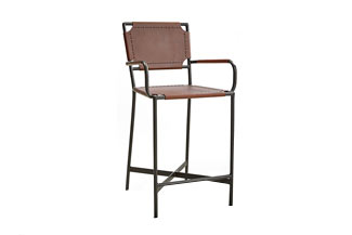 HOME DECOR SELECTIONS - Laredo Leather Counter Stool