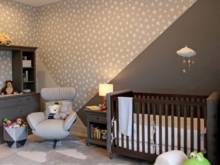 Modern Gray Nursery Design By DKOR Interiors