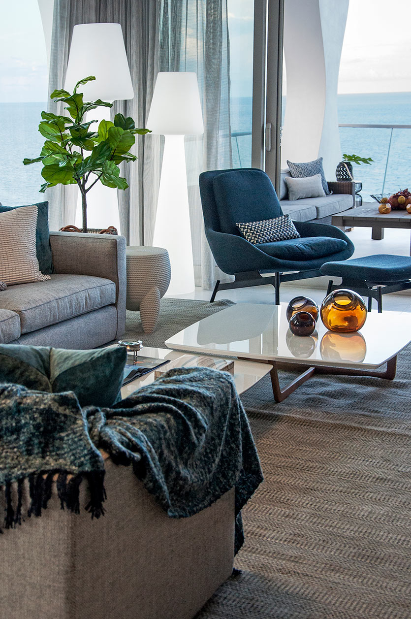 Sunny Isles Condo Design - Living Room