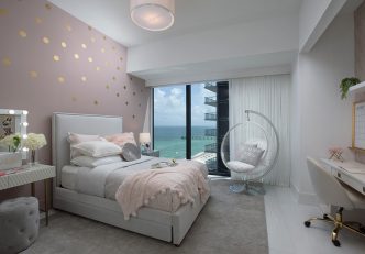 Girls Bedroom Design - Sunny Isles Oceanfront Condo