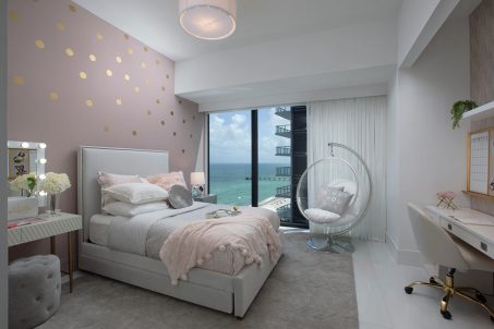 Girls Bedroom Design - Sunny Isles Oceanfront Condo