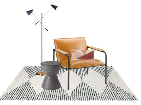 Cover Of Cozy Reading Corner Decorating Ideas  Featuring A Lounge Chair, Geometric Throw Pillow, End Table, Area Rug, And Mid-century Floor Lamp.