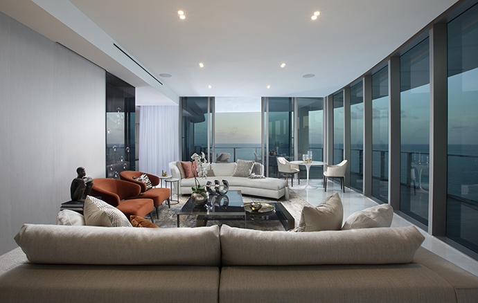 Breathtaking Ocean Views from Luxurious Beachfront Living Room