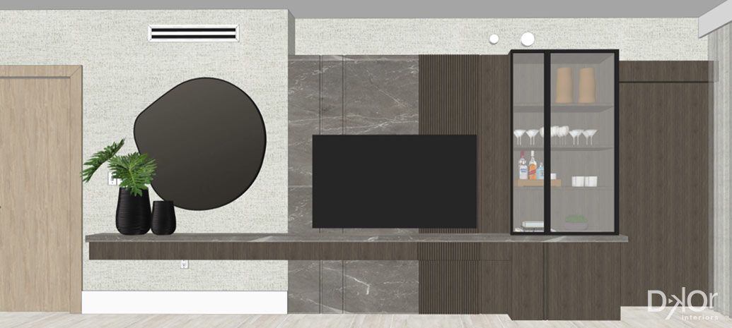 Custom TV Wall Design by DKOR Interiors