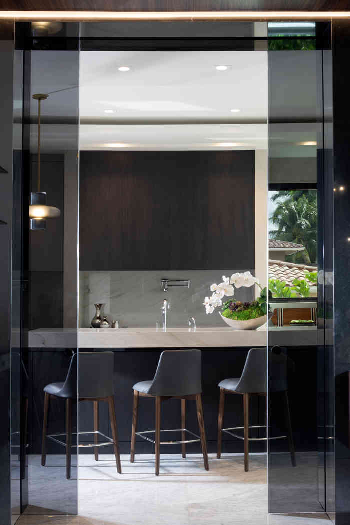 Sliding Doors Leading To Luxury Kitchen Design