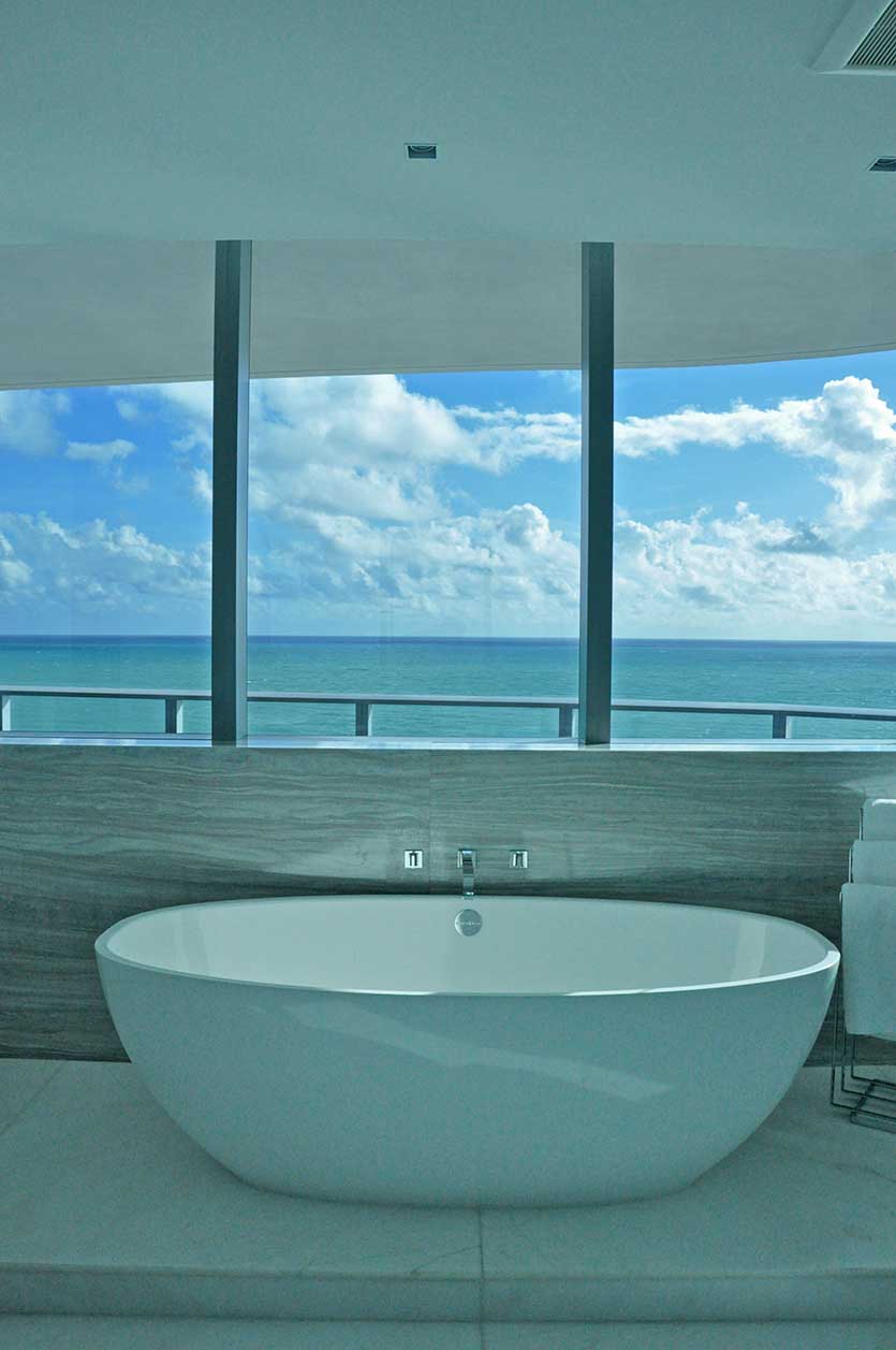 tub with ocean view