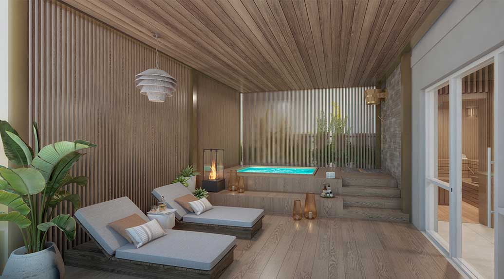wooden walls spa design