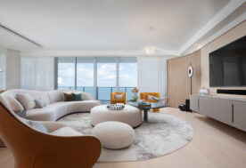 Living Room In A Beachfront Condo At The Auberge Beach Residences