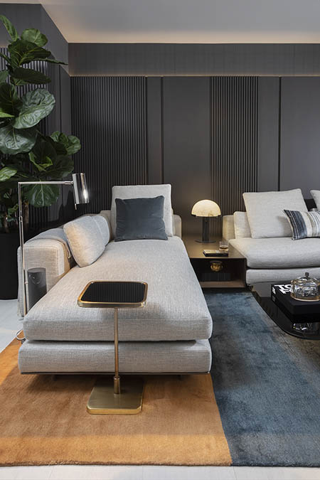 Masculine Living Room Design in a Brickell Condo 