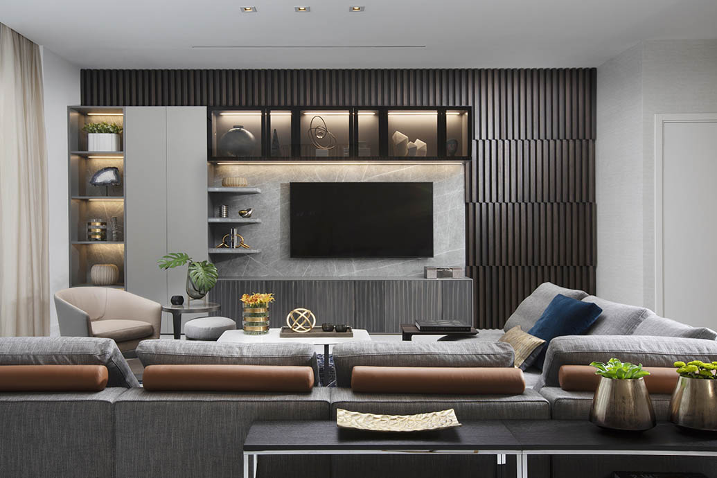 Living Room Wall in a Condo Located in Sunny Isles, FL