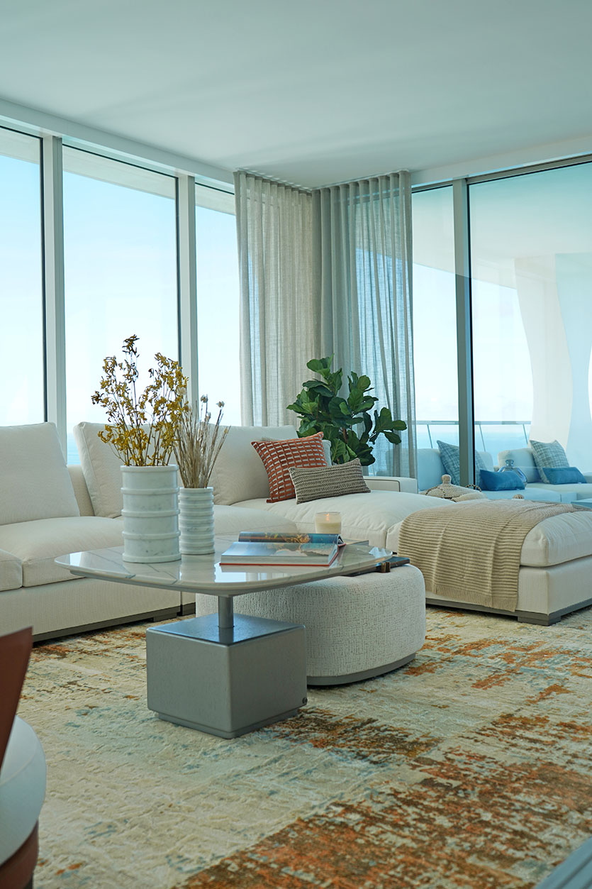 Living Room Design in Sunny Isles Florida
