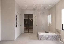 The Design Of A Master Bathroom In A Boca Raton Home