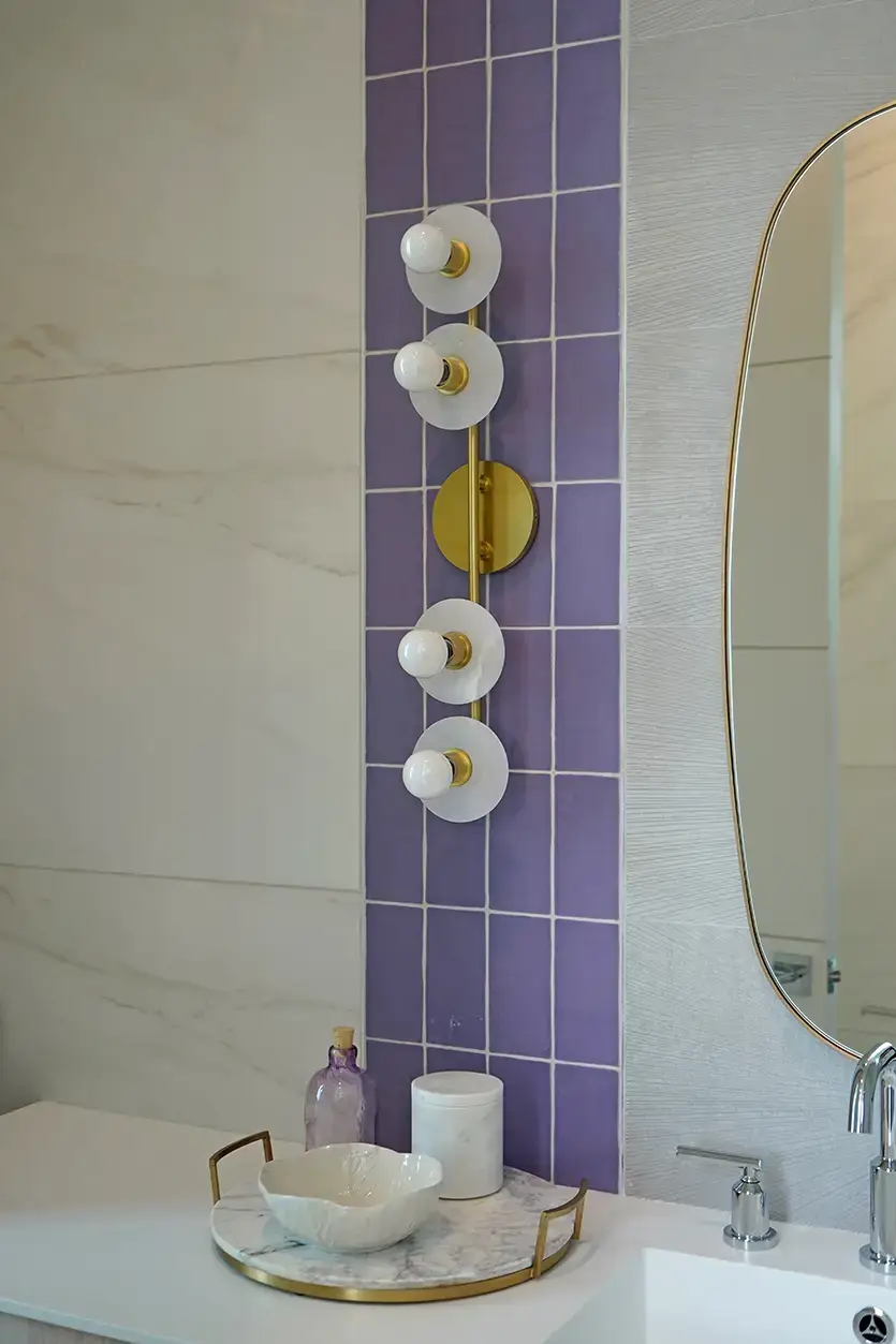 Cute Girly Bathroom Interior Design Ideas Sink Purple Color