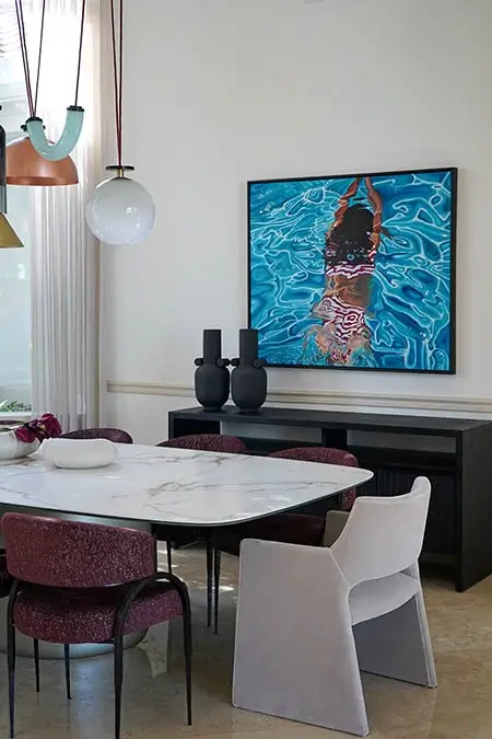 Dining Room Table with Art