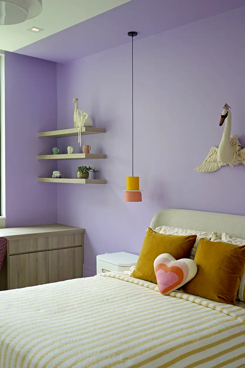 A Purple Bedroom Design For a Little Girl by DKOR Interiors