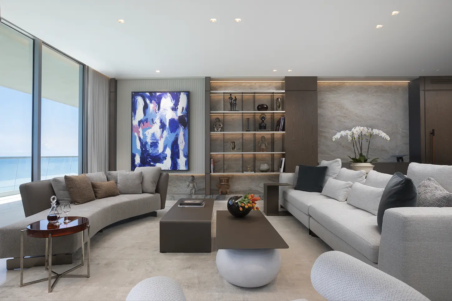 An Elegant Living Room Wall Unit | DKOR Interiors