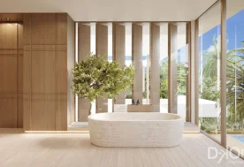 A Master Bathroom Design With A Luxury Tub And Amazing Views