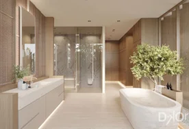 A Master Bathroom Design With A Luxury Tub And Amazing Views