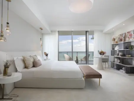 Elegant Master Bedroom Design With Waterfront Views