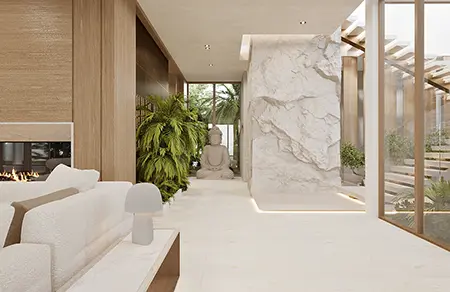 Foyer Interior Design for a Beachfront Home in Hillsboro, Florida